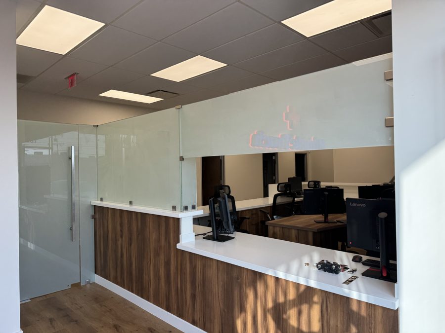 Office reception — window film installation, photo 1